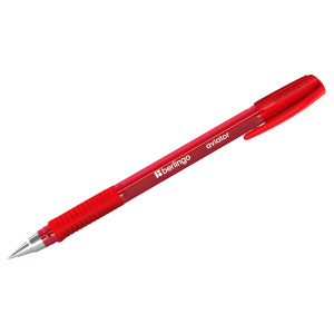 Ручка шариковая Berlingo, Aviator , красная 0,7мм., грип ,CBp_07509