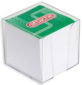 Блок для записей в пластиковом боксе 9х9х9, офсет белый, 80гр.