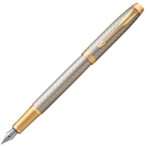 Ручка PARKER перьевая IM Premium Warm Silver GT, синяя,0,8мм, пода.уп.1931684