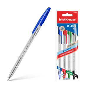 Ручка шариковая (набор 4 цвета) 1.0 мм, ErichKrause® R-301 ,44593