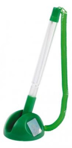 Ручка шариковая на липучке BEIFA 8863, зеленый корпус, 0,5мм