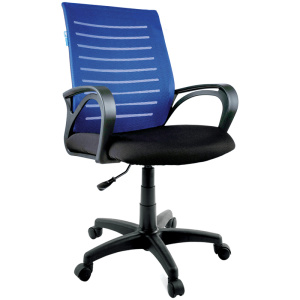 Мебель Кресло оператора Helmi HL-M16 R "Vivid", спинка ткань-сетка синяя/сиденье ткань черная