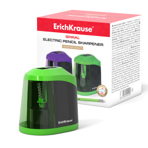 Точилка электрическая ErichKrause® Spiral с контейнером, цвет корпуса ассорти 44502 