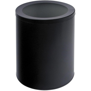 Корзина для бумаг метал. цельная, круглая 16л, (d250x310мм), черная