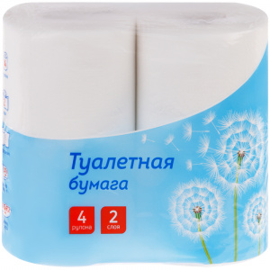 Хоз Туалетная бумага OfficeClean Белая, 2-х сл., 4шт по 30м