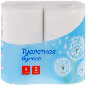 Хоз Туалетная бумага OfficeClean Белая, 2-х сл., 4шт по 30м