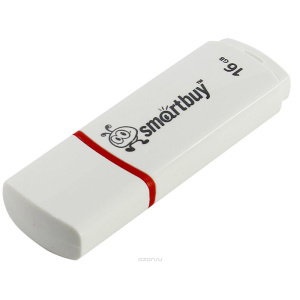 Флэш-драйв 16 Гб SMART BUY, белая , USB2.0