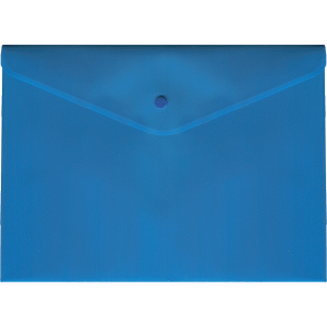 Папка конверт пласт. с кнопкой, А3,180мкм ,синий полупрозрачный ,3071927