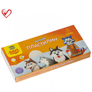 Пластилин 6 цв., Мульти-Пульти "Енот на Аляске", 90гр, со стеком, картон ДП_10232