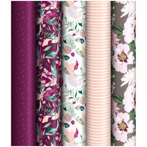 Подарочная упаковка,  Purple mood, 70х100см, 1л., 65г/м2, ассорти 5 дизайнов ,288035, 21803