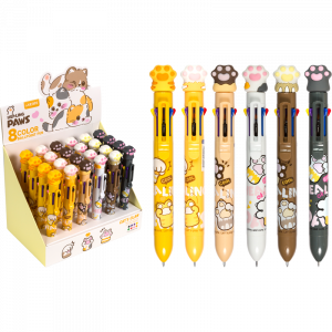 Ручка шариковая , автомат., 8-ми цветная, ассорти deVENTE. Cat Paw 5071402