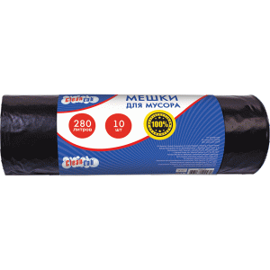 Пакеты для мусора 280л, 90х140, 35мкр, 10шт./рул.,CleanLab 9050720