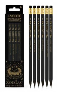 Карандаши чернограф. Zodiac, набор 6шт., НВ заточен.,5030314
