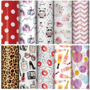 Подарочная упаковка,  For Women, 70х100см, 1л., 90г/м2, ассорти 10 дизайнов , 591915