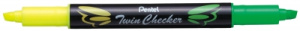 Маркер выделитель текста Pentel Twin Cheker 1-3.5 мм желт/салатовый SLW8