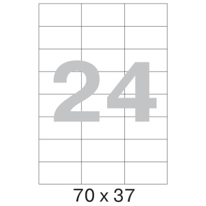 Этикетки самоклеящиеся  70x37, 24шт на листе А4, 80 г, бел., MEGA