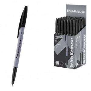 Ручка шариковая Erich Krause, Slender Stick Grey Super Glide Technology черный,0,7мм, 63086