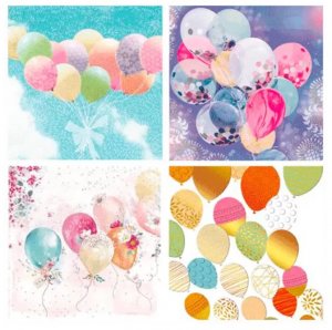 Пакет подарочный, 26х32х10 см, Balloons in the sky ,4 дизайна, 9041243