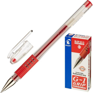 Ручка гелевая PILOT красная 0,5мм с резин манжетой, BLGP-G1-5, Япония 13284