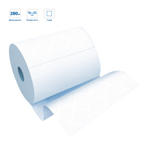 Хоз Полотенца бумажные д/рук в рулонах OfficeClean 1-слойные,280м/рул,белые,262647 (система М1)