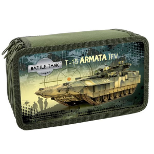 Пенал школьный Армата 190-110 мм,3 отд.,ткань дизайн 58812