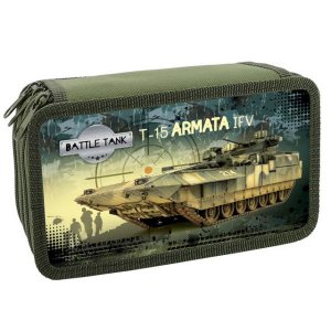 Пенал школьный Армата 190-110 мм,3 отд.,ткань дизайн 58812