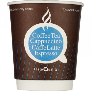 Одноразовые стаканы БУМАЖНЫЕ двухслойные 0,25л, Taste Quality набор 25шт. хол/гор. 810248