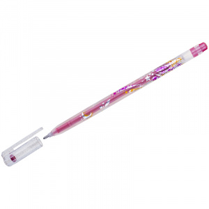 Ручка гелевая CROWN "Glitter Metal Jell" 1.0мм, красная с блестками Корея, MTJ-500GLS(D)