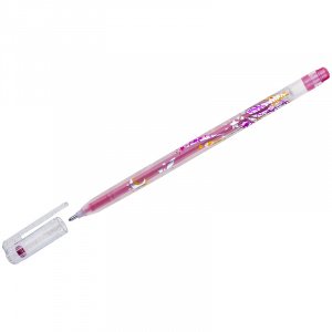 Ручка гелевая CROWN "Glitter Metal Jell" 1.0мм, красная с блестками Корея, MTJ-500GLS(D)