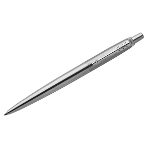 Ручка PARKER шариковая Jotter Stainless Steel CT,кнопоч., синий стерж., 1,0мм, 1953170