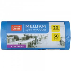 Пакеты для мусора 30л 50х60см, 10мкр, синие, 30шт./рул. 228593