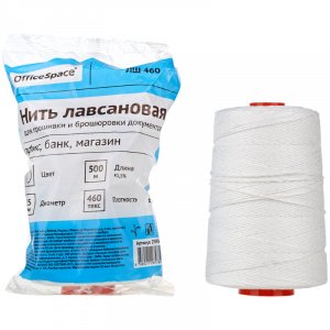 Нитки для подшивания документов , лавсан, белый, (500м) лш460