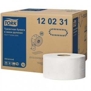 Хоз Туалетная бумага д/держ. Tork Advanced, 2-х сл, 170м, 1214л/рул., шир. 9,7см