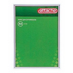 Рамка для сертификатов, 30 х 40, 10мм, серебрянная, ATTACHE, 142908