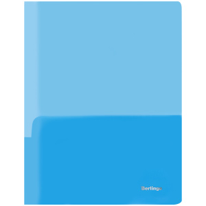 Папка-уголок с 2-я внутрен, карм., Berlingo, А4, 180мкм, прозрачная синяя AGp_04002