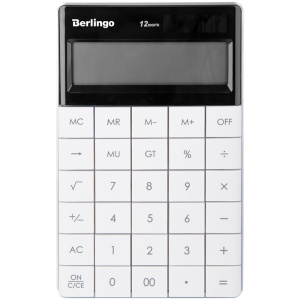 Калькулятор 12-разряд. Berlingo "Power TX", двойн.питание,165*105*13,белый,подходит для ЕГЭ  CIW_100