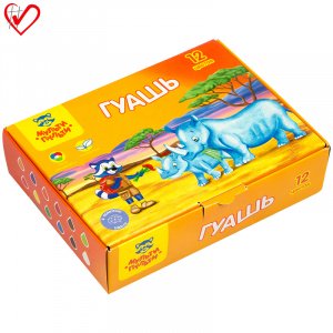 Гуашь 12 цв., Енот в Африке, 240г, Мульти-Пульти 16738