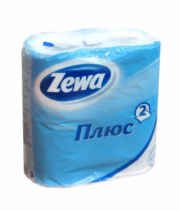 Хоз Туалетная бумага Zewa Plus Белая, 2-х сл., 4шт., 30м