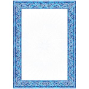 Бумага для сертификатов, ArtSpace, синяя рамка, тисн. фольгой, А4, 190г/кв.м., BUF_10550, 1лист