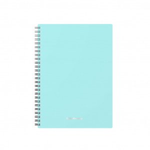 Тетрадь 80л, А5, на спирали, клетка ,Pastel Mint, пласт. обл., 53700