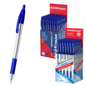 Ручка шариковая Erich Krause автомат. R-301 Matic&Grip Classic , синяя, 1,0мм., грип , 46758