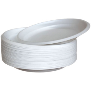 Одноразовые тарелки 205мм, бел., пласт, 100шт/уп