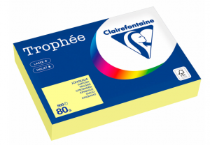 Бумага Цветная CLAIREFONTAINE, 80 г/кв.м, А4 (500л), пастель, лимонно-желтый, Франция, 1778PC