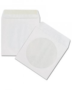 Конверт для CD, белый, декстрин, 125 х 125мм, ОКНО, 1шт.