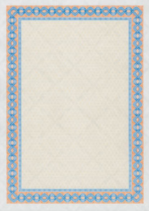 Бумага для сертификатов, сине-оранжевая,4053  А4, 115г/кв.м., с вод. знак., 1лист