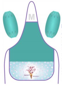 Накидка для изо с нарукавниками, мята SWEET BOUQUET PA0004-06