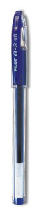 Ручка гелевая PILOT синяя 0,38мм с резин манжетой, BL-G3-38, Япония