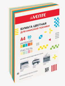 Бумага  Цветная А4, mix, 10цв deVENTE, 80 гр, 500л, 2072203