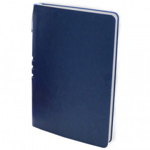Тетрадь 112л, А5, бизнес-блокнот Attache Book,линия ,цв.срез,кожзам темно-синий 1001833