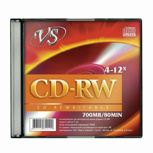 Диск CD-RW VS 700Mb Slim Case